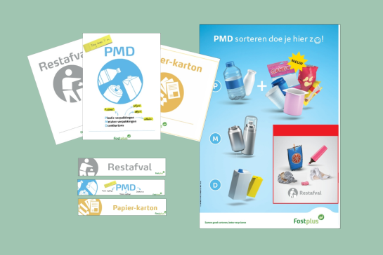 Posters en stickers met de sorteerregels
